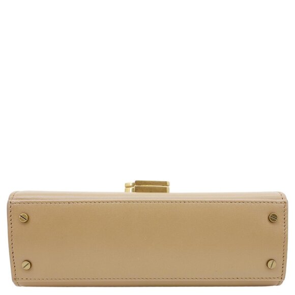 Yves Saint Laurent Cassandra Mini Leather Shoulder Bag Beige - Picture 11 of 15